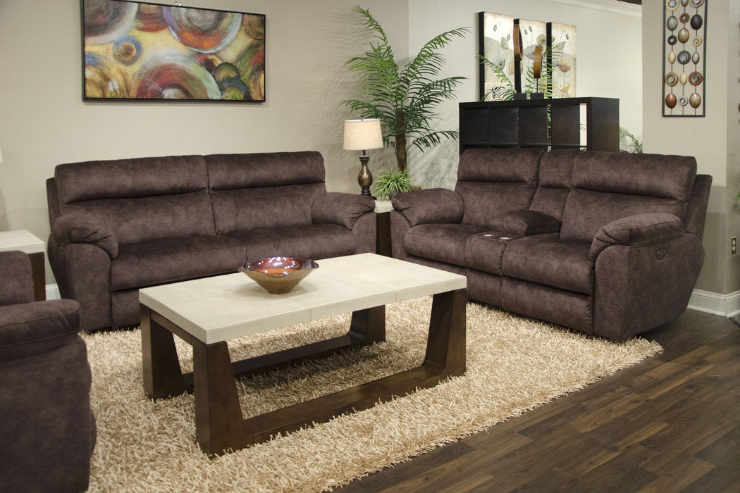 Catnapper Sedona Pwr Hdrst w/Lumbar Lay Flt Rcl Cnsl Loveseat w/Stg & Cphldrs in Mocha 762229