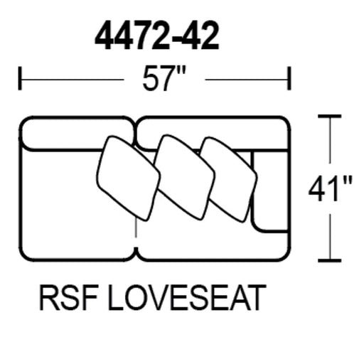 Jackson Furniture Kingston RSF Loveseat in Phantom/Pewter 447242 image